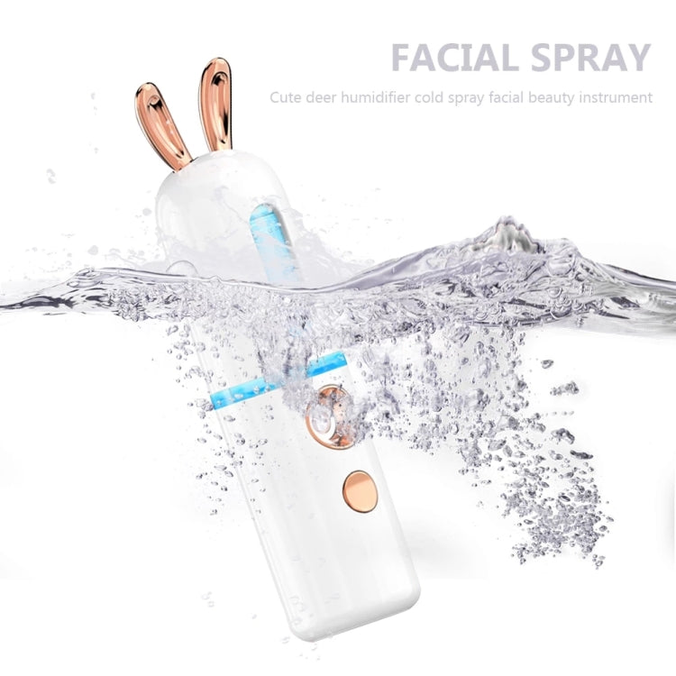 Facial Steamer Nano Spray Water Replenishing Instrument Portable Cold Spray Machine Charging Beauty Instrument Automatic Alcohol Sprayer, Style:Cute Deer(White) - Beauty Instrument by buy2fix | Online Shopping UK | buy2fix