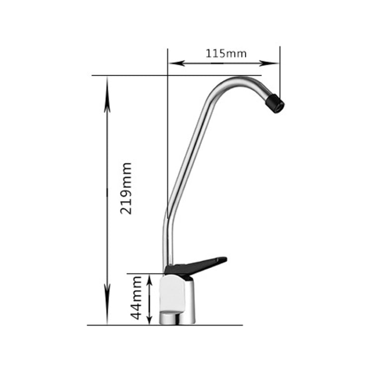 Kitchen Water Purifier Copper Single Cold Basin Gooseneck Shape Faucet(Silver) - Faucets & Accessories by buy2fix | Online Shopping UK | buy2fix