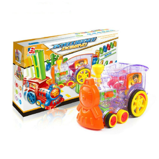 Puzzle Domino Car Electric Train With Sound And Light Music Automatic Licensing Electric Car Toy( Transparent) - Music Toys by buy2fix | Online Shopping UK | buy2fix
