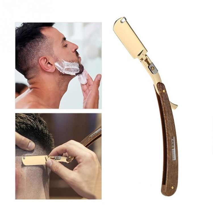 Manual Razor Folding Wooden Handle Men's Razor, Color:Gold - Manual Razor by buy2fix | Online Shopping UK | buy2fix