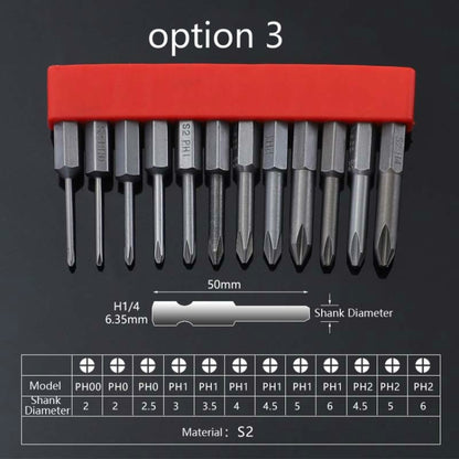 12 PCS / Set Screwdriver Bit With Magnetic S2 Alloy Steel Electric Screwdriver, Specification:3 - Drill & Drill Bits by buy2fix | Online Shopping UK | buy2fix