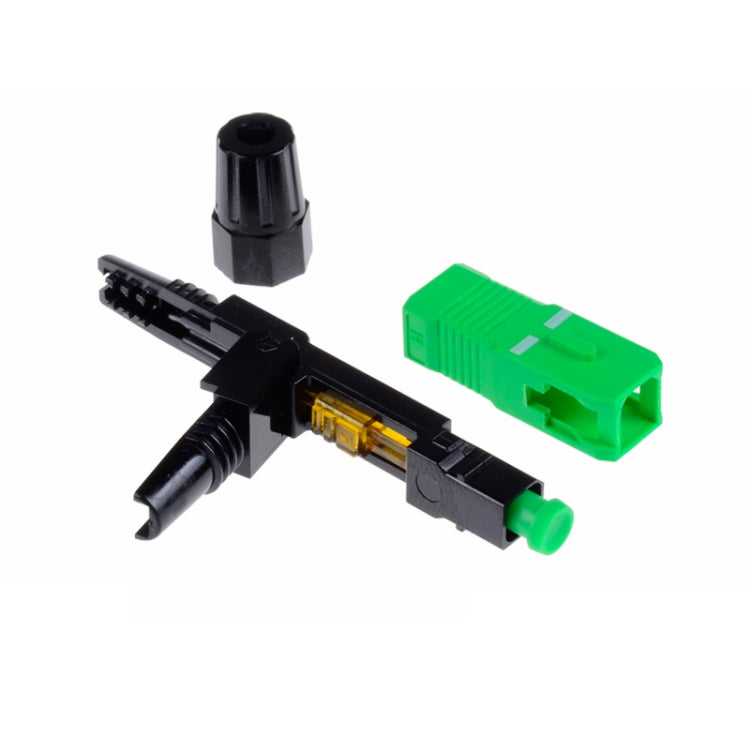 10 PCS FTTH SC APC Single-Mode Fiber Optic Quick Connector(Green) - Adapter by buy2fix | Online Shopping UK | buy2fix