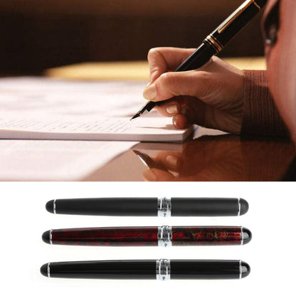 X750 Stationery Stainless Steel Fountain Pen Medium Nib Ink Pens School Oiifice Gift, Nib Size:0.5mm(Matte Black) - Fountain Pens by buy2fix | Online Shopping UK | buy2fix