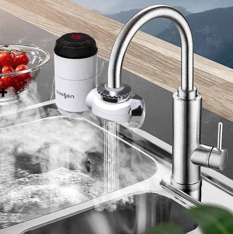 Zoosen Electric Hot Water Faucet Connection Type Instant Hot Water Faucet CN Plug, Style:White + Leak Protection - Faucets & Accessories by zoosen | Online Shopping UK | buy2fix