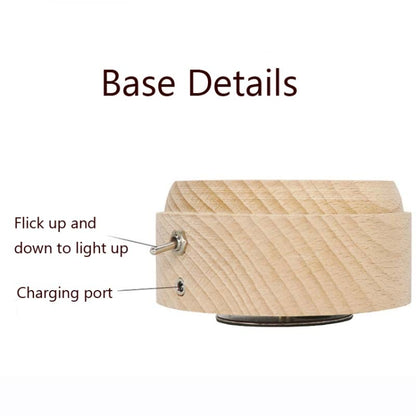 Girl Bedside Lamp Crystal Ball Wooden Base Music Box Charging Glow Rotating Night Light, Random Music(Rose I love U) - Novelty Lighting by buy2fix | Online Shopping UK | buy2fix