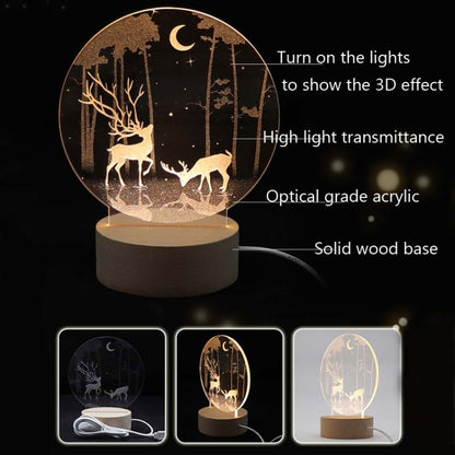 3D Atmosphere Decorative Light Acrylic Inner Carved LED Night Light Creative Girl Table Lamp(Swan) - Novelty Lighting by buy2fix | Online Shopping UK | buy2fix