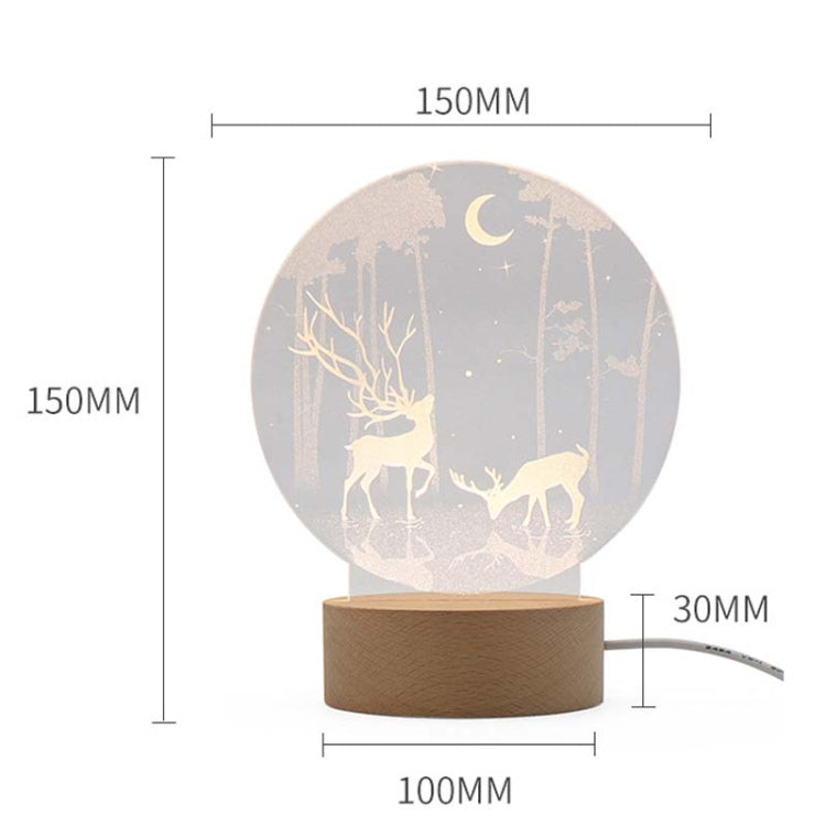 3D Atmosphere Decorative Light Acrylic Inner Carved LED Night Light Creative Girl Table Lamp(Tree Cat) - Novelty Lighting by buy2fix | Online Shopping UK | buy2fix