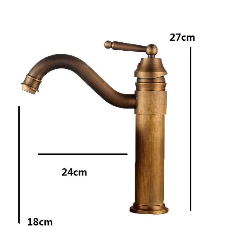 Single Hole Seated Copper Faucet Antique Basin Faucet - Faucets & Accessories by buy2fix | Online Shopping UK | buy2fix