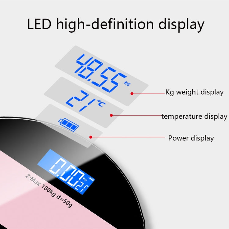 Body Weight Scale USB Home Body Fat Scale Charging Version(Black Pink) - Body Scales by buy2fix | Online Shopping UK | buy2fix