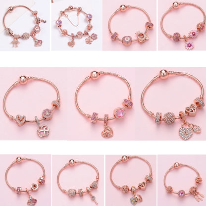 SL132 19cm Women Rose Gold Beaded Bracelet - Bracelets by buy2fix | Online Shopping UK | buy2fix