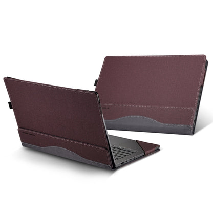 For Samsung Galaxy Book 4 Pro 14 Inch Leather Laptop Anti-Fall Protective Case(Wine Red) - 14.1 inch by buy2fix | Online Shopping UK | buy2fix