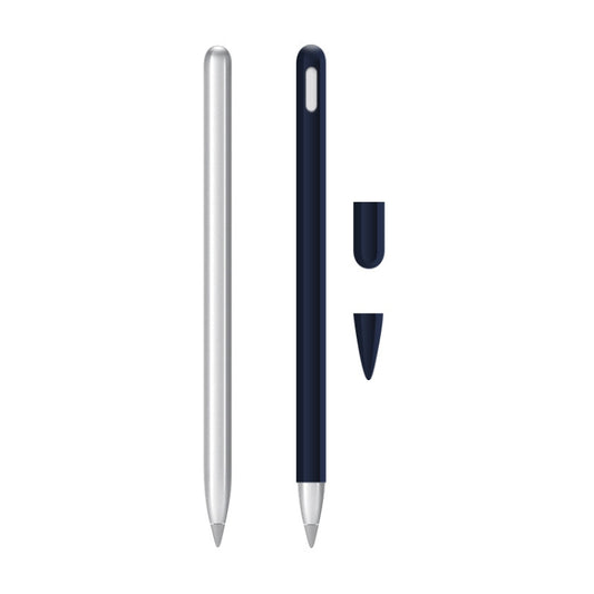 2 Sets 3 In 1 Stylus Silicone Protective Cover + Two-Color Pen Cap Set For Huawei M-Pencil(Midnight Blue) - Pencil Accessories by buy2fix | Online Shopping UK | buy2fix