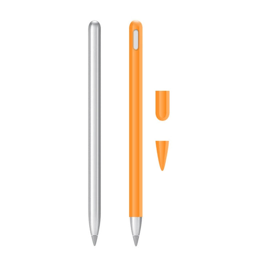 2 Sets 3 In 1 Stylus Silicone Protective Cover + Two-Color Pen Cap Set For Huawei M-Pencil(Orange) - Pencil Accessories by buy2fix | Online Shopping UK | buy2fix