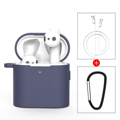 3 PCS For Xiaomi Air 3 in 1 Earphone Silicone Protective Case + Anti-lost Rope + Hook Set(Blue) - Xiaomi Earphone Case by buy2fix | Online Shopping UK | buy2fix