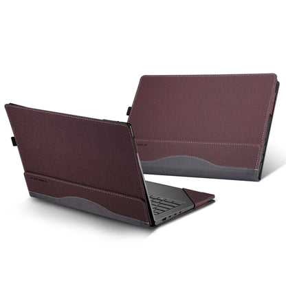 For Samsung Galaxy Book Pro 13.3 Inch Leather Laptop Anti-Fall Protective Case With Stand(Wine Red) - 13.3 inch by buy2fix | Online Shopping UK | buy2fix