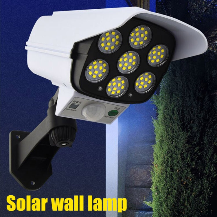 Solar Sensor LED Wall Light Simulation Surveillance Camera Glare Anti-Thief Street Lamp, Style: Remote Control (77LED) - Solar Lights by buy2fix | Online Shopping UK | buy2fix