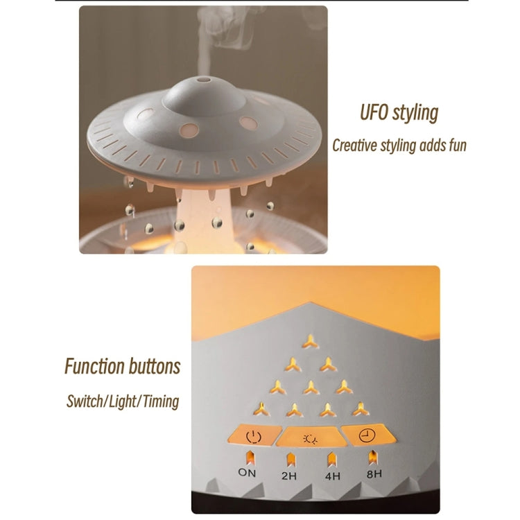 UFO Water Drop Aromatherapy Humidifier Desktop Remote Control Diffuser, Plug: US Plug(Black) - Air Purifiers & Accessories by buy2fix | Online Shopping UK | buy2fix