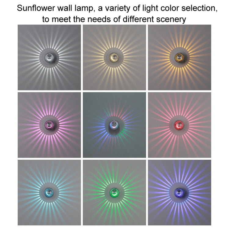 LED Aluminum Aisle Light Sunflower Corridor Lamp Decorative Light, Power source: Invisible Installation 3W(White) - Novelty Lighting by buy2fix | Online Shopping UK | buy2fix