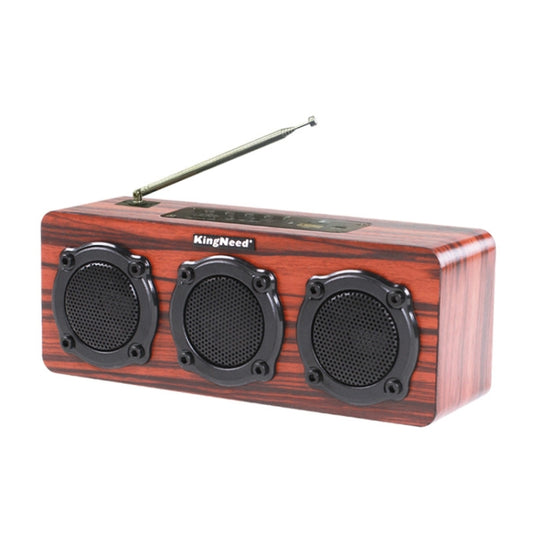 KingNeed S309 Wooden Multifunctional Wireless Bluetooth Speaker Card Subwoofer - Desktop Speaker by KingNeed | Online Shopping UK | buy2fix