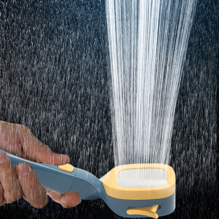 Pressurized Shower Head Four-speed Handheld Shower Set,Style: Pink Blue Filter - Shower Head by buy2fix | Online Shopping UK | buy2fix