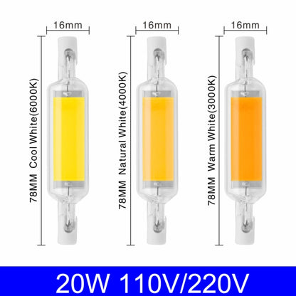 78MM 10W R7S LED COB Dimmer Glass Lamp Double-end Horizontal Plug-in Light(110V Natural White Light) - LED Blubs & Tubes by buy2fix | Online Shopping UK | buy2fix