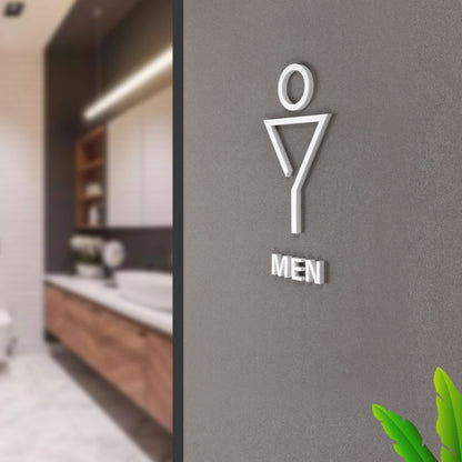 19 x 14cm Personalized Restroom Sign WC Sign Toilet Sign,Style: Golden Public - Ornaments by buy2fix | Online Shopping UK | buy2fix