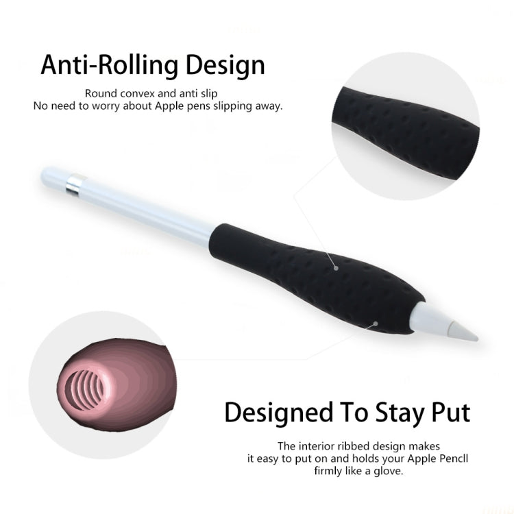 Tablet Stylus Pencil Silicone Case For Apple Pencil 1/2 Gen(Black) - Pencil Accessories by buy2fix | Online Shopping UK | buy2fix