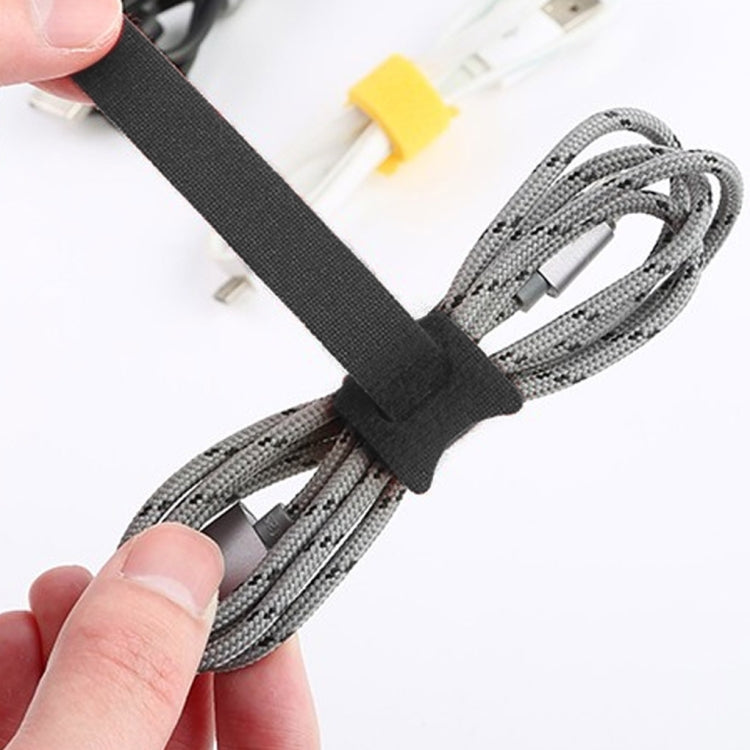 50 PCS  T-shape Self-Adhesive Data Cable Organizer Bundles 12 x 120mm Black - Cable Organizer by buy2fix | Online Shopping UK | buy2fix