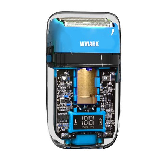 WMARK NG-988 Titanium Plated Head Reciprocating USB Shaver Electric Men Shaver(Blue) - Electric Shavers by WMARK | Online Shopping UK | buy2fix