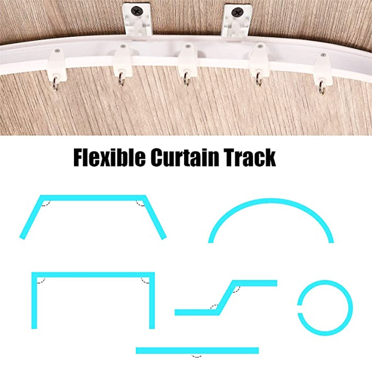 Model Steel Track Set Flexible Silent Slide Track Track with Hooks, Size: 2m - Curtain Decorative Accessories by buy2fix | Online Shopping UK | buy2fix