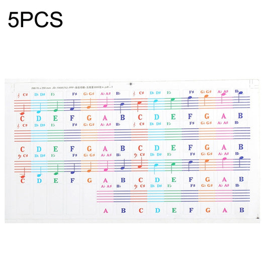 QT-005 5PCS Children Piano Keyboard Color Stickers Musical Instrument Accessories - Keyboard Instruments by buy2fix | Online Shopping UK | buy2fix