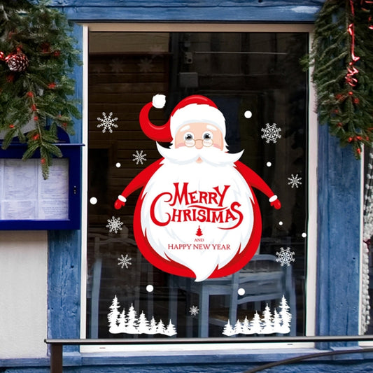 Santa Claus Hanging Stickers Shop Window Glass Door Living Room Wall Stickers(6306) - Christmas Stickers by buy2fix | Online Shopping UK | buy2fix