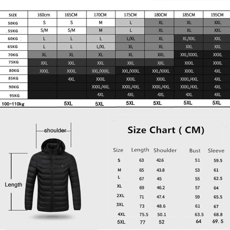 9 Zone Double Control Blue USB Winter Electric Heated Jacket Warm Thermal Jacket, Size: L - Down Jackets by buy2fix | Online Shopping UK | buy2fix