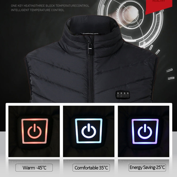 11 Area Double Control Black USB Electric Heating Undershirt Intelligent Warm Vest(5XL) - Down Jackets by buy2fix | Online Shopping UK | buy2fix