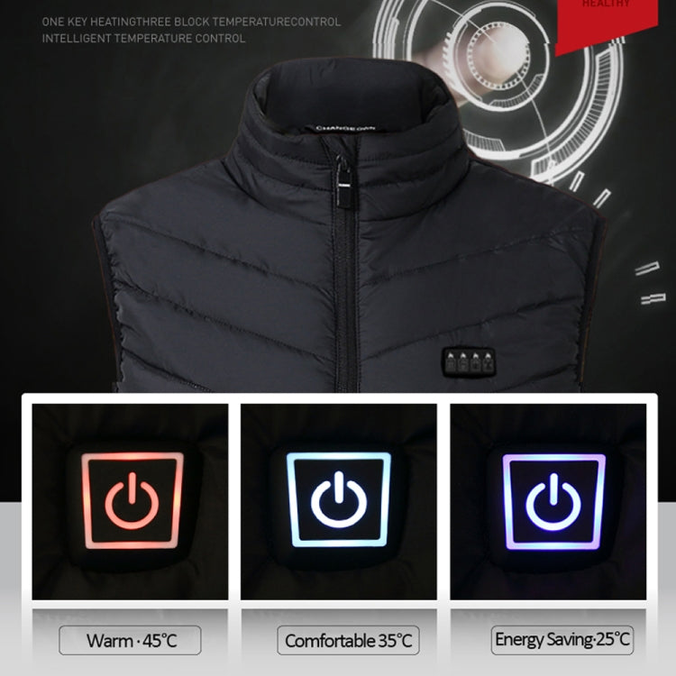 11 Area Double Control Black USB Electric Heating Undershirt Intelligent Warm Vest(M) - Down Jackets by buy2fix | Online Shopping UK | buy2fix