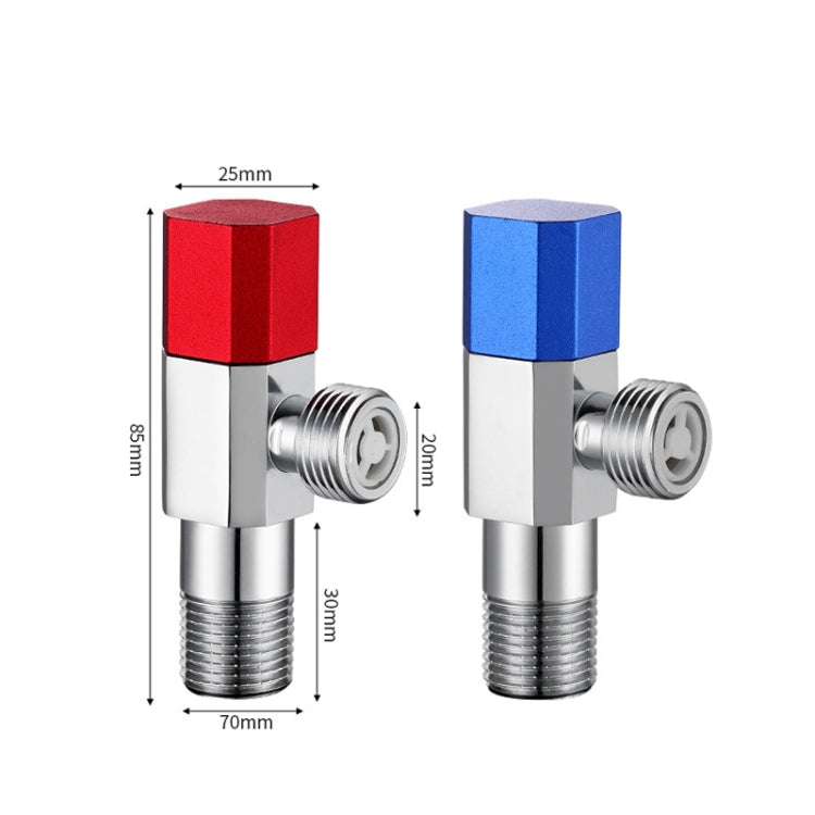 Eight Sides With Check Valve Pure Copper Angle Valve High Flow Water Inlet Valve(Red Wheel) - Faucets & Accessories by buy2fix | Online Shopping UK | buy2fix