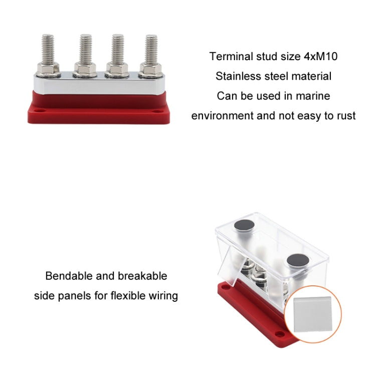 600A 48V RV&Ship Modification 4-way Large Electric DC Busbar(AOA4713C-M10) - Marine Accessories & Parts by buy2fix | Online Shopping UK | buy2fix