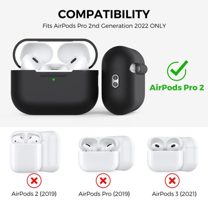 For AirPods Pro 2 AhaStyle PT187 Silicone One-Piece Protective Case With Lanyard Case(Midnight Blue) - For AirPods Pro 2 by AhaStyle | Online Shopping UK | buy2fix