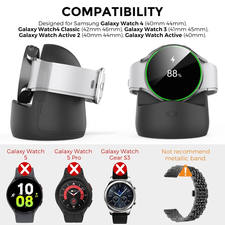 AhaStyle PT181 Watch Silicone Charging Stand For Galaxy Watch 3 / 4 / Active / Active 2(Black) - Charger by AhaStyle | Online Shopping UK | buy2fix