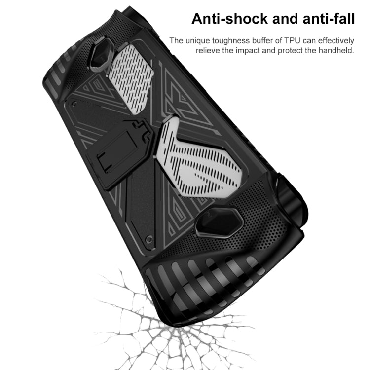 For Asus ROG Ally Game Console TPU Soft Cover With Holder Bracket(Black) - Accessories by buy2fix | Online Shopping UK | buy2fix