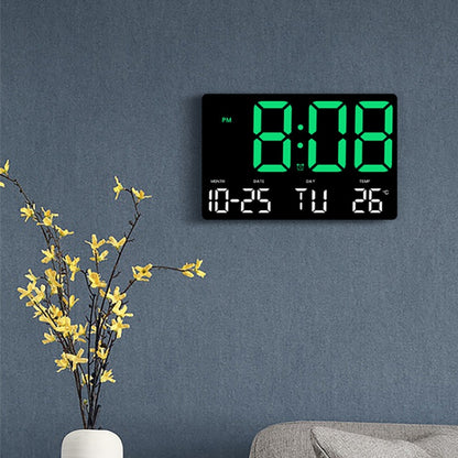 Large Display Led Digital Clock 5 Modes Brightness Adjustable Temperature Mute Electronic Clock(Orange Red Double Color) - Alarm Clocks by buy2fix | Online Shopping UK | buy2fix