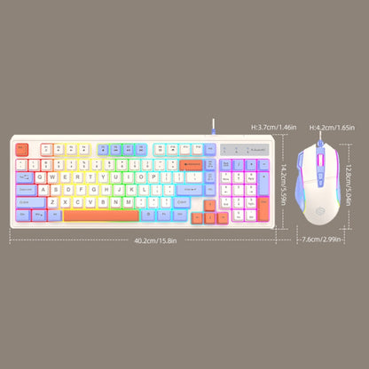 K-Snake Wired E-Sports Keyboard Mouse Mechanical Feel 98 Key Desktop Computer Notebook Keyboard, Style: Keyboard+Mouse (Gray) - Wired Keyboard by K-Snake | Online Shopping UK | buy2fix