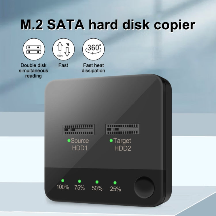 M.2 SATA Hard Disk Duplicator Solid State Drive SSD Mobile Hard Drive Enclosure(Black) - HDD Enclosure by buy2fix | Online Shopping UK | buy2fix