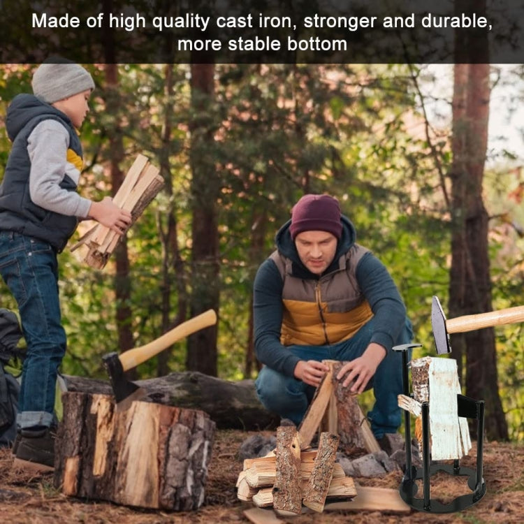 Portable Cross Firewood Splitter Outdoor Camping Manual Wood Splitting Tool - Wood Chopping Tool by buy2fix | Online Shopping UK | buy2fix