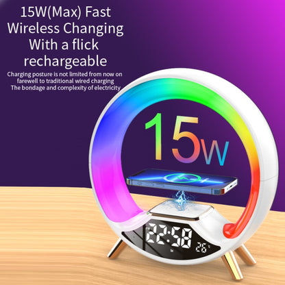 S528 Multifunctional Wireless Charging Bluetooth Speaker with RGB Light & White Noise & Simulated Sunrise(Black) - Desktop Speaker by buy2fix | Online Shopping UK | buy2fix