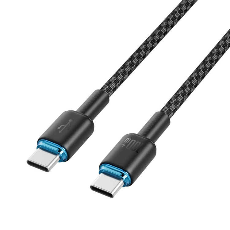 ROMOSS PD100W 5A Dual USB-C / Type-C Data Cable Mobile Phone Tablet  Fast Charging Cable With Light 2m(Blue) - USB-C & Type-C Cable by ROMOSS | Online Shopping UK | buy2fix