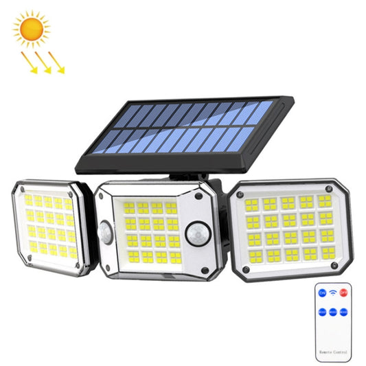 Outdoor Triple Head 224LEDs Dual Sensor Solar Wall Light Rotating Body Sensor Light Garden Home Lighting, Style: Integral - Solar Lights by buy2fix | Online Shopping UK | buy2fix