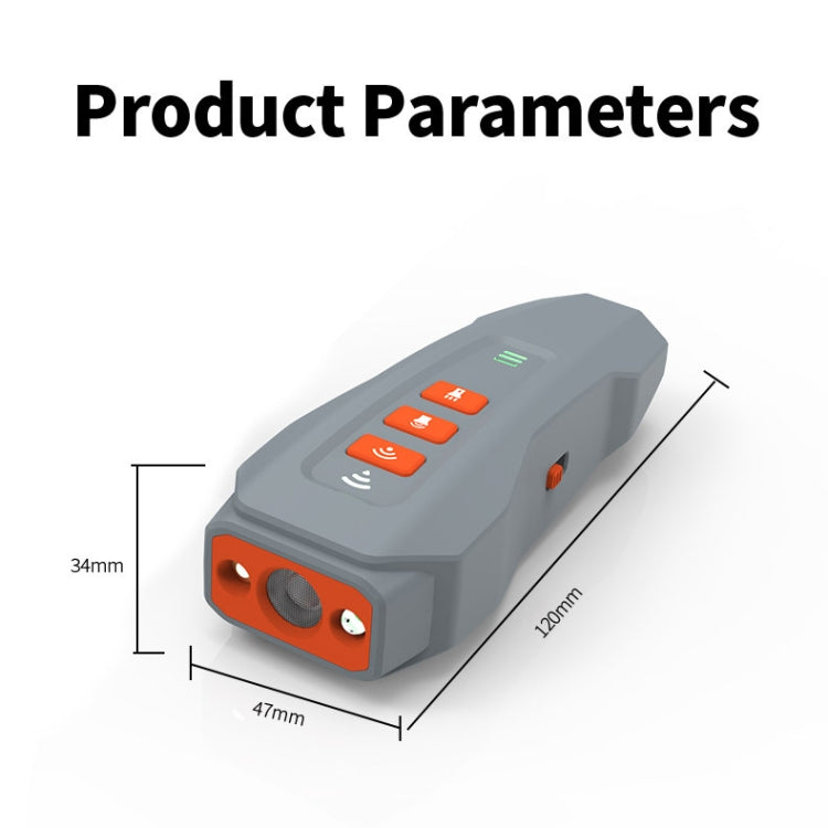 LED Flashing Light Handheld Ultrasonic Bark Arrester Frequency Conversion Dog Training Device(Gray+Orange) - Training Aids by buy2fix | Online Shopping UK | buy2fix