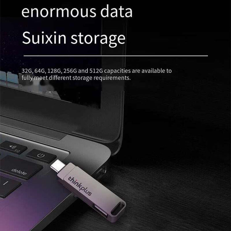 Lenovo Thinkplus MU110 USB3.2+Type-C Dual Interface Rotation Flash Drive, Size: 512GB(Grey) - USB Flash Drives by Lenovo | Online Shopping UK | buy2fix