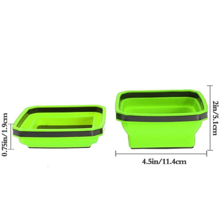 Square Silicone Foldable Magnetic Parts Tray For Small Parts And Tools(Green) - Storage Bags & Boxes by buy2fix | Online Shopping UK | buy2fix